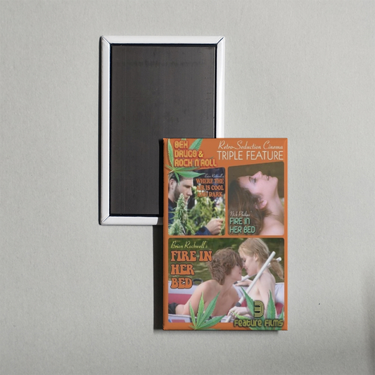 Fire in Her Bed! Mini Movie Fridge Magnet