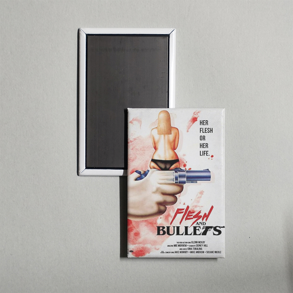 Flesh and Bullets Mini Movie Fridge Magnet