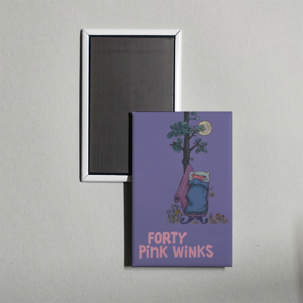 Forty Pink Winks Mini Movie Fridge Magnet