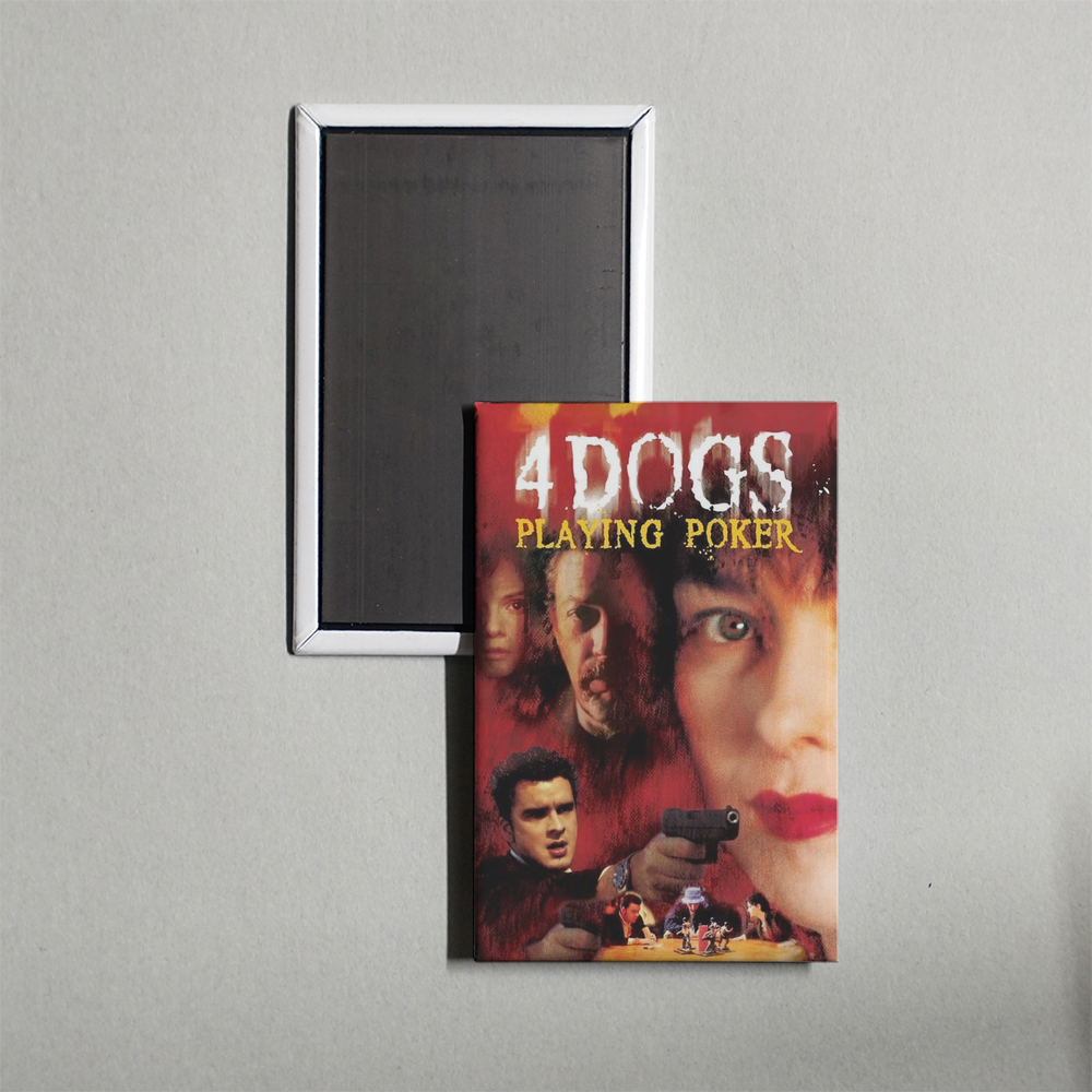 Four Dogs Playing Poker Mini Movie Fridge Magnet