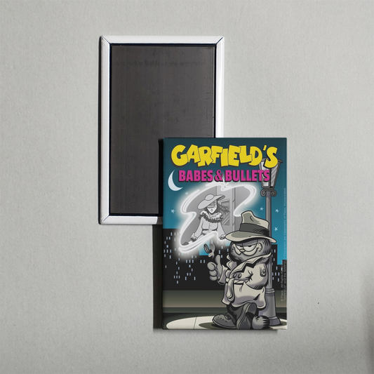 Garfield's Babes and Bullets Mini Movie Fridge Magnet