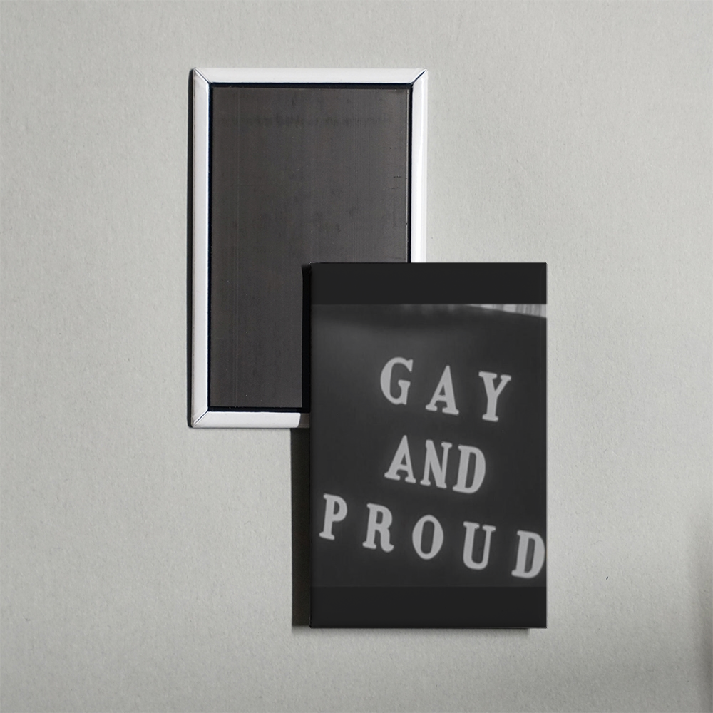 Gay and Proud Mini Movie Fridge Magnet