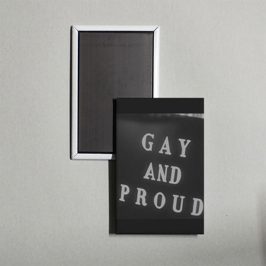 Gay and Proud Mini Movie Fridge Magnet