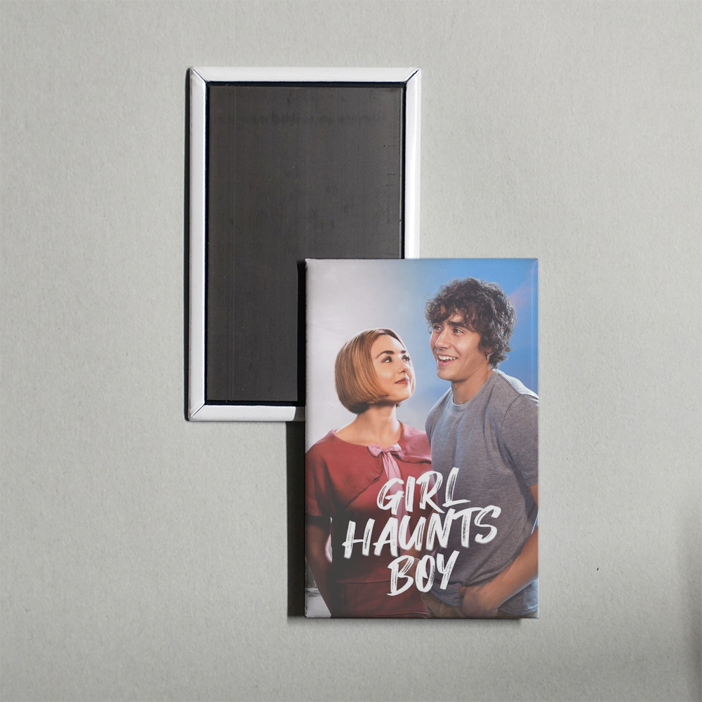 Girl Haunts Boy Mini Movie Fridge Magnet