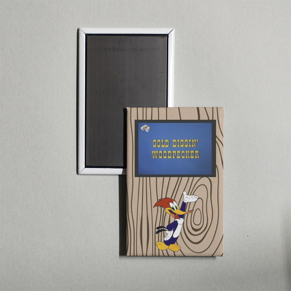 Gold Diggin' Woodpecker Mini Movie Fridge Magnet