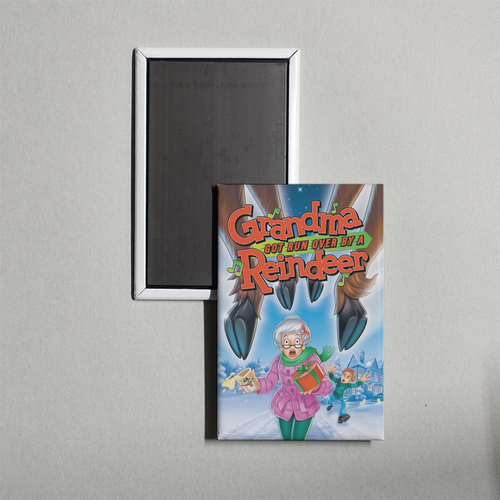 Grandma Got Run Over by a Reindeer Mini Movie Fridge Magnet