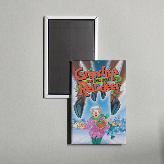 Grandma Got Run Over by a Reindeer Mini Movie Fridge Magnet