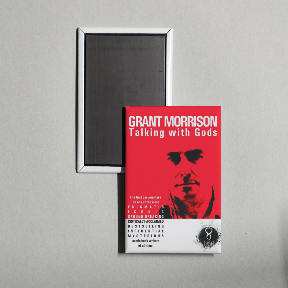 Grant Morrison Talking with Gods Mini Movie Fridge Magnet