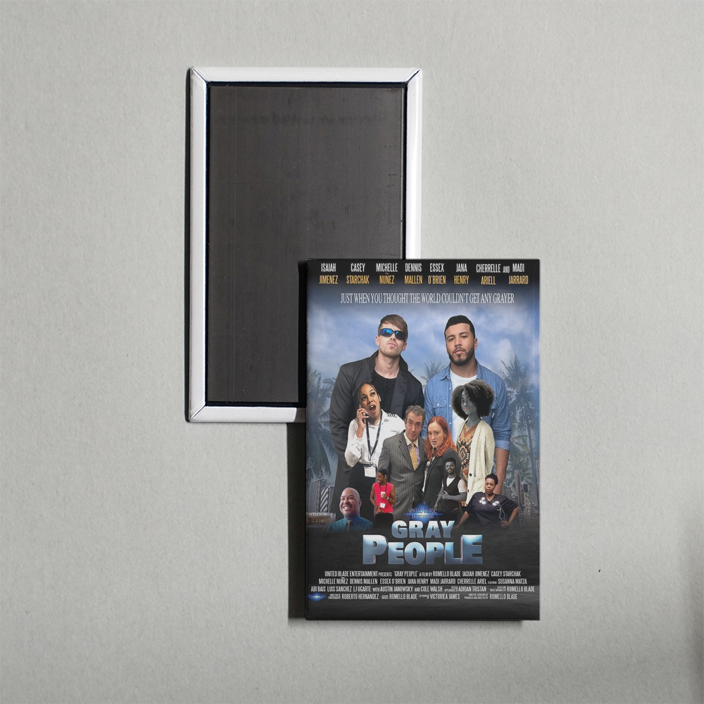 Gray People Mini Movie Fridge Magnet