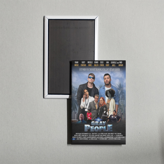 Gray People Mini Movie Fridge Magnet