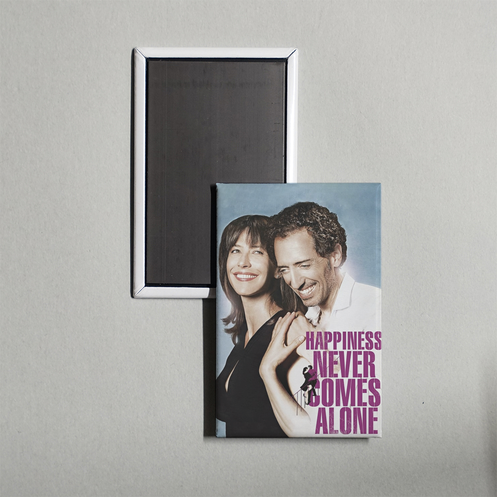 Happiness Never Comes Alone Mini Movie Fridge Magnet