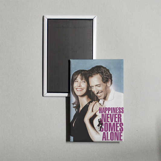 Happiness Never Comes Alone Mini Movie Fridge Magnet