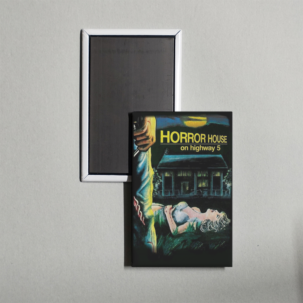 Horror House on Highway Five Mini Movie Fridge Magnet
