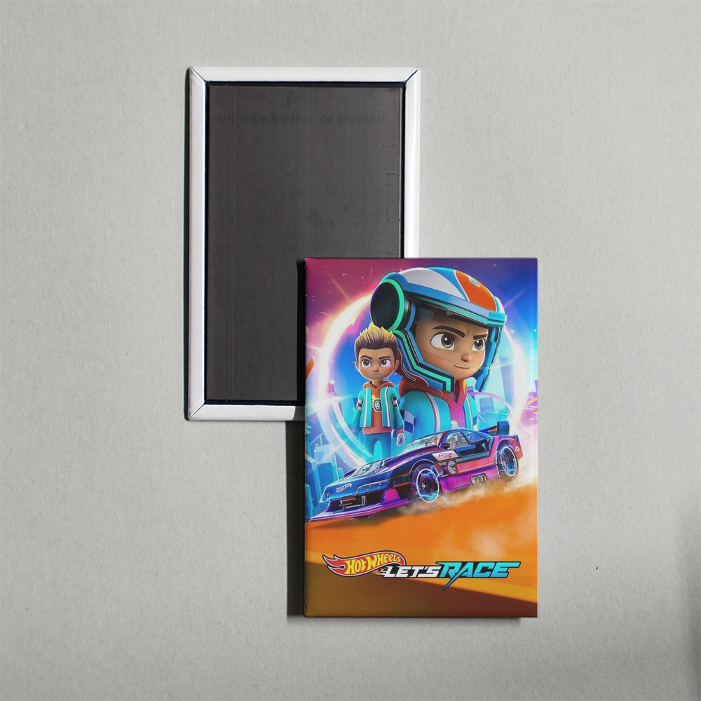 Hot Wheels Let's Race TV Show Fridge Magnet