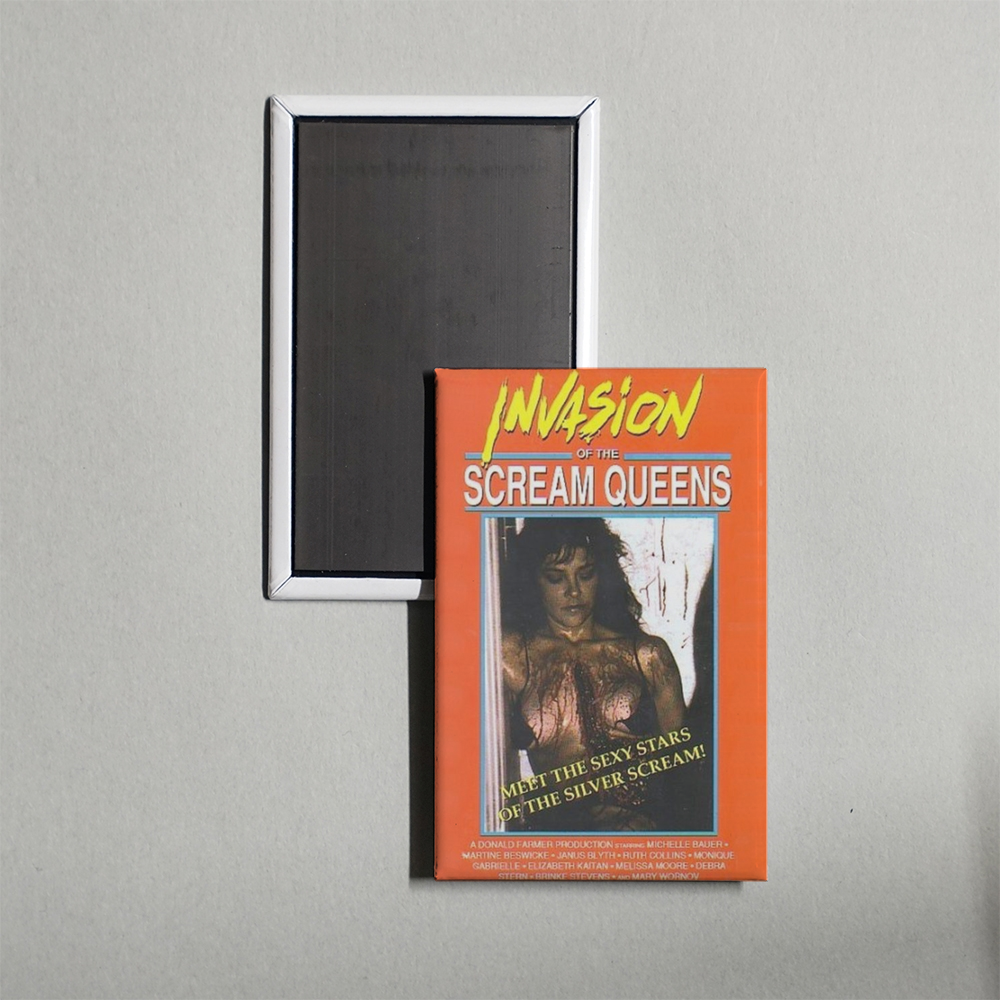 Invasion of the Scream Queens Mini Movie Fridge Magnet