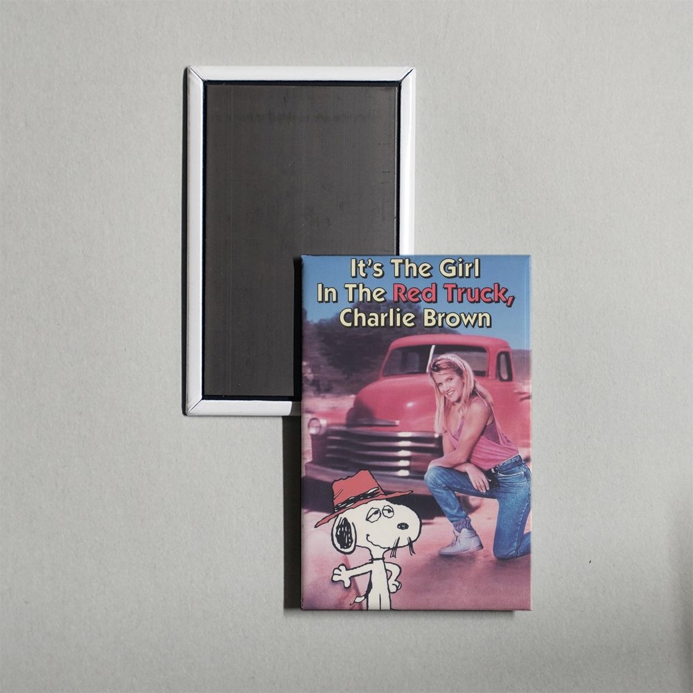 It's the Girl in the Red Truck, Charlie Brown Mini Movie Fridge Magnet