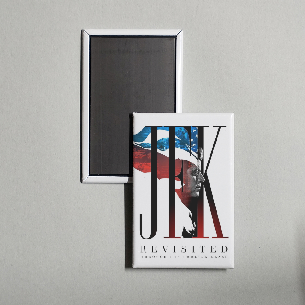 JFK Revisited Through the Looking Glass Mini Movie Fridge Magnet