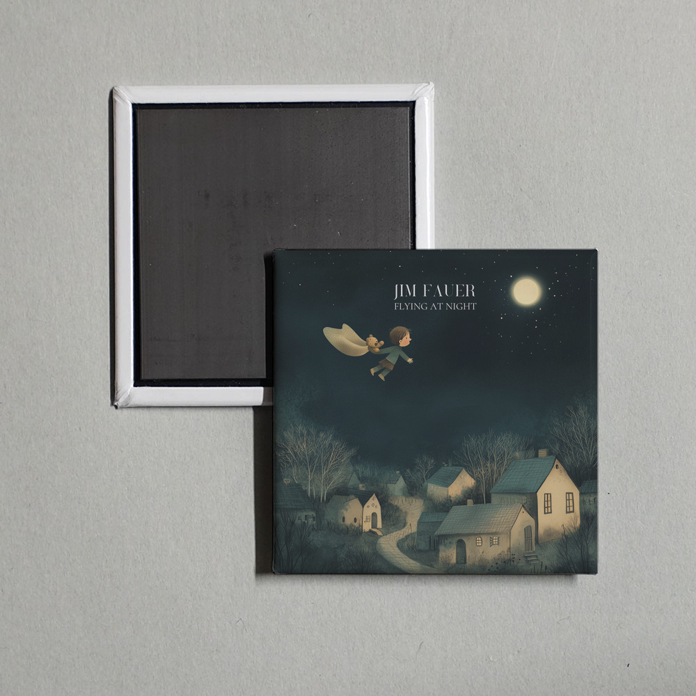 Jim Fauer - Flying At Night Album Cover Fridge Magnet