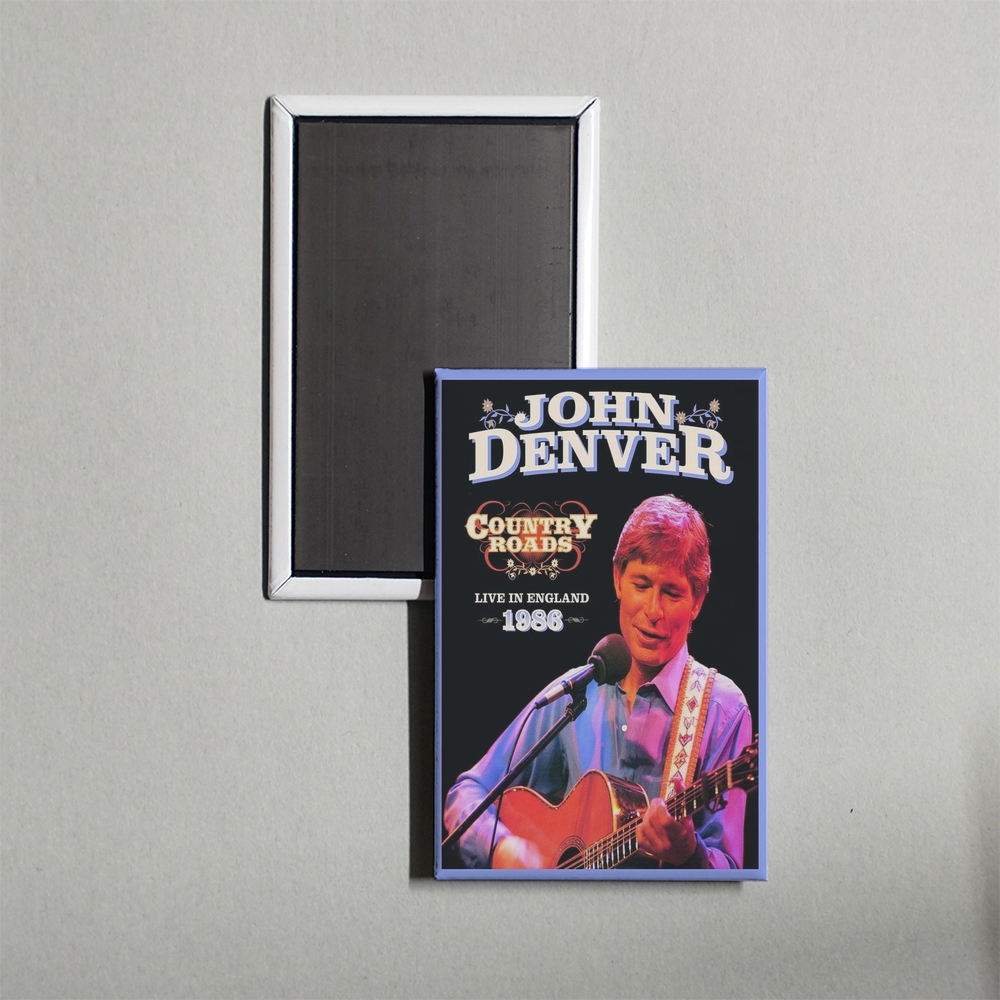John Denver Country Roads Live in England Mini Movie Fridge Magnet