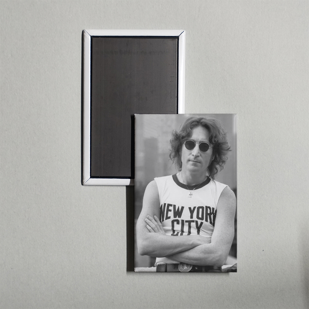John Lennon NYC Black & White Fridge Magnet