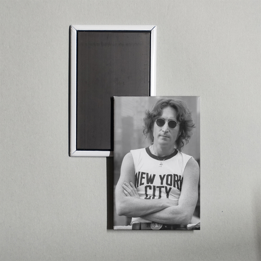 John Lennon NYC Black & White Fridge Magnet
