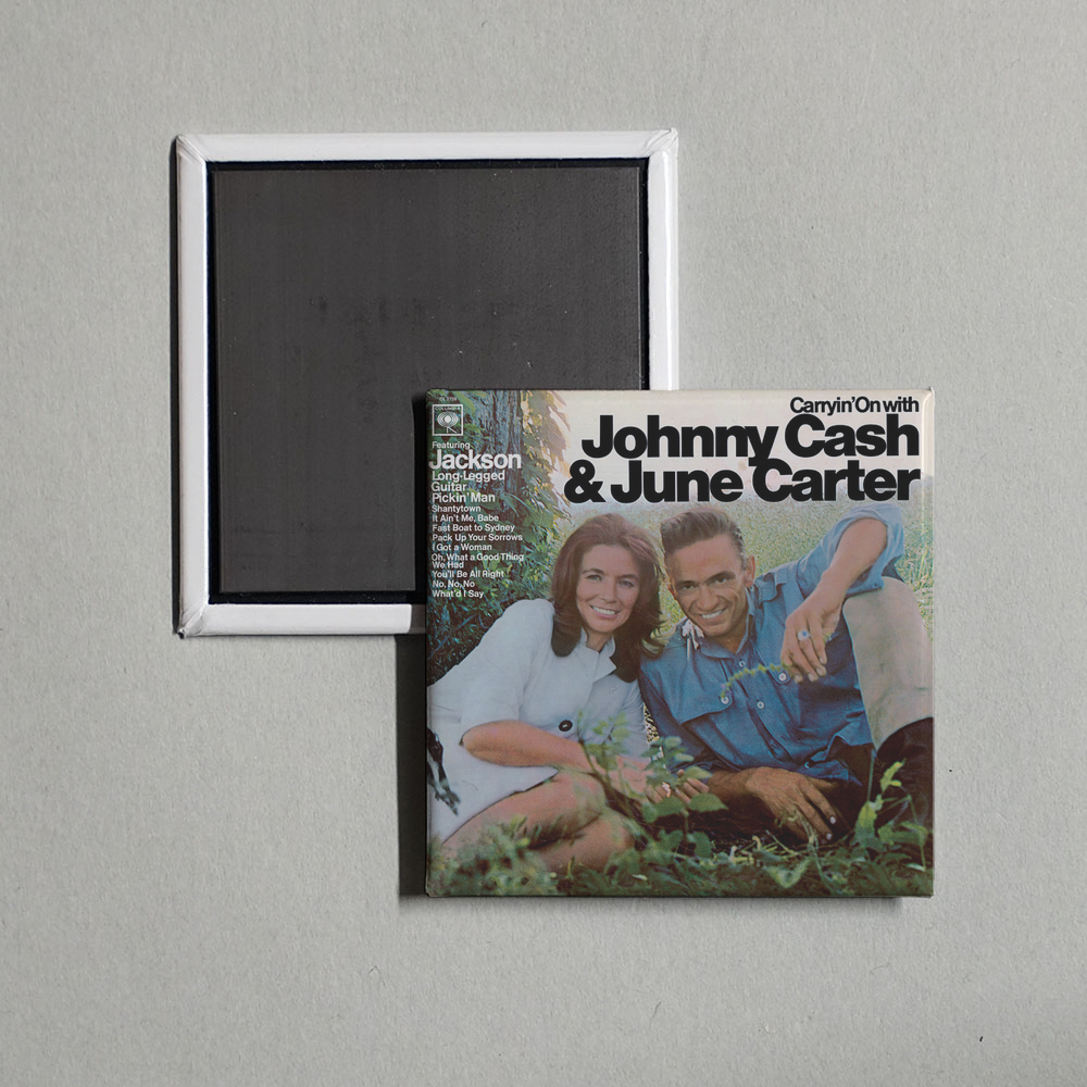 Johnny Cash - Carryin' On With Johnny Cash And June Carter Album Cover Fridge Magnet