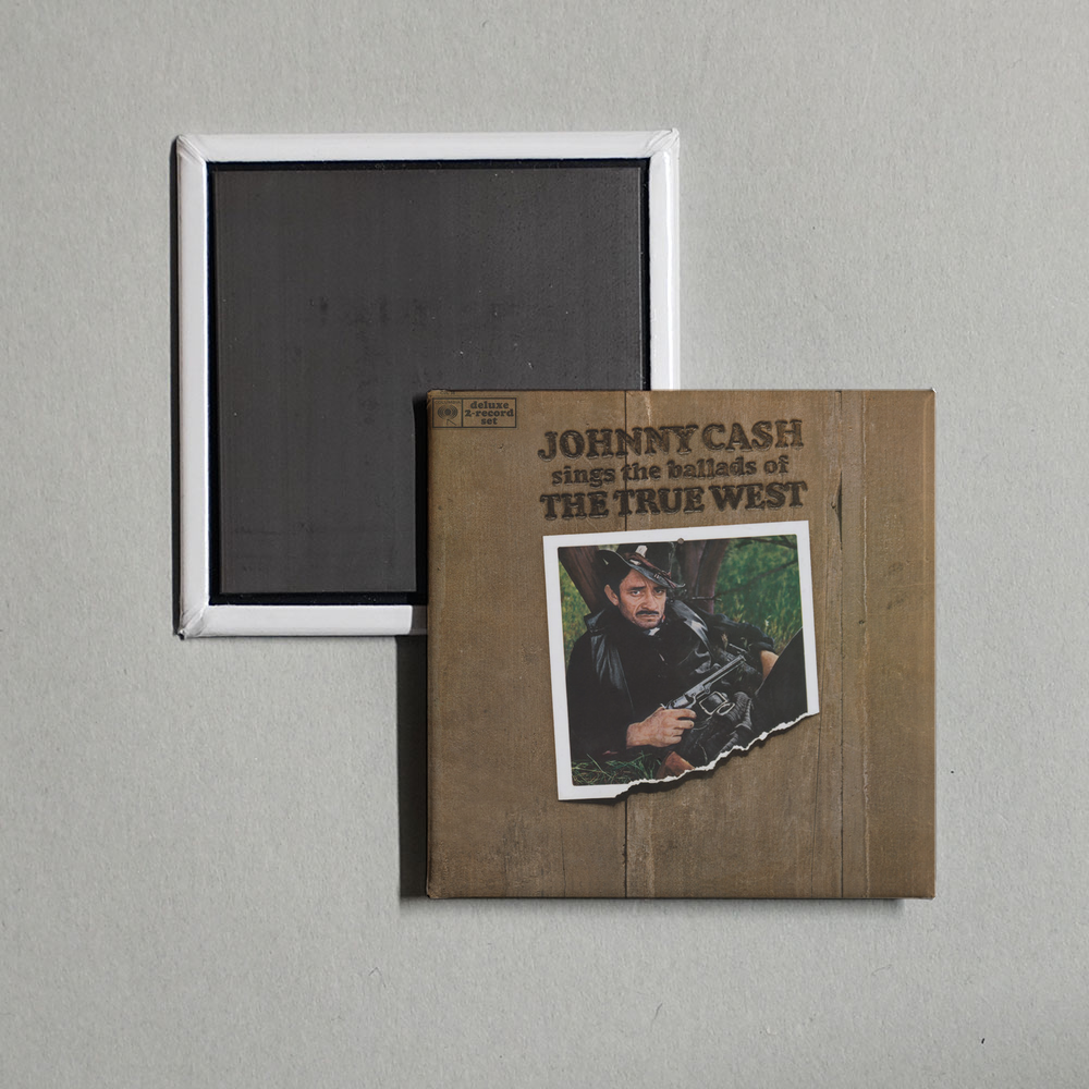 Johnny Cash - Johnny Cash Sings The Ballads Of The True West Album Cover Fridge Magnet