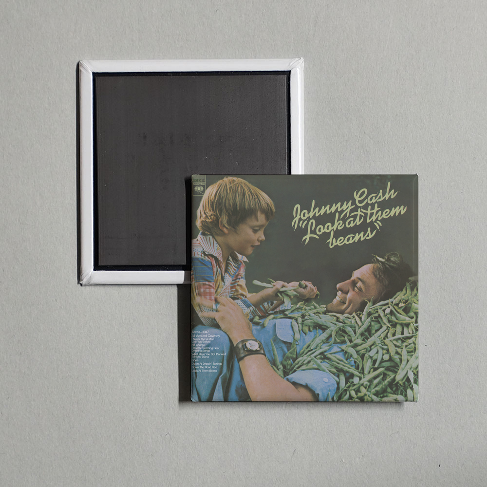 Johnny Cash - Look At Them Beans Album Cover Fridge Magnet
