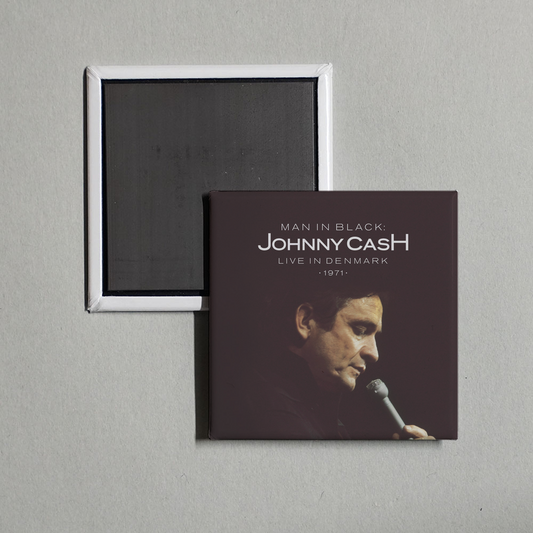 Johnny Cash - Man in Black Live in Denmark 1971 Album Cover Fridge Magnet