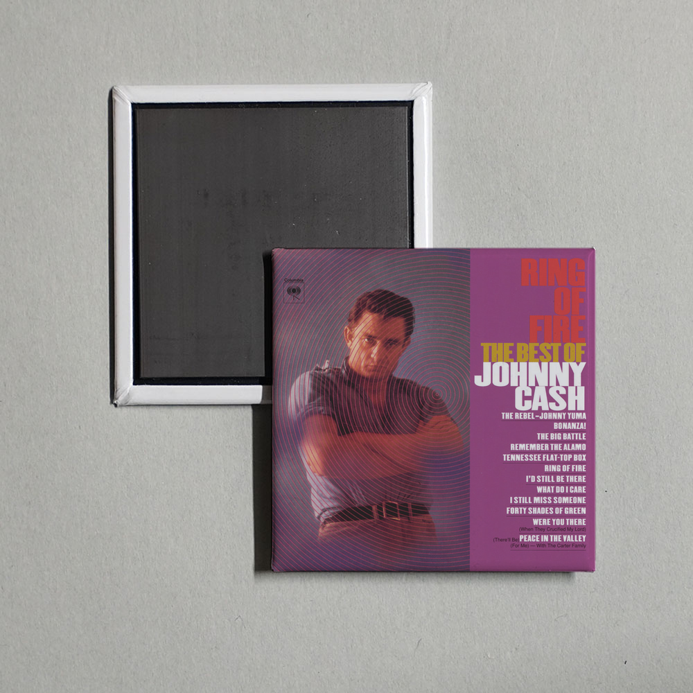 Johnny Cash - Ring Of Fire The Best Of Johnny Cash Album Cover Fridge Magnet
