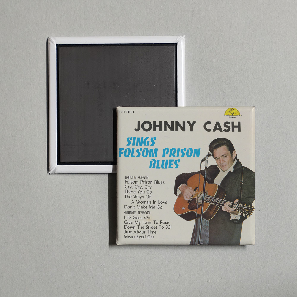Johnny Cash - Sings Folsom Prison Blues Album Cover Fridge Magnet