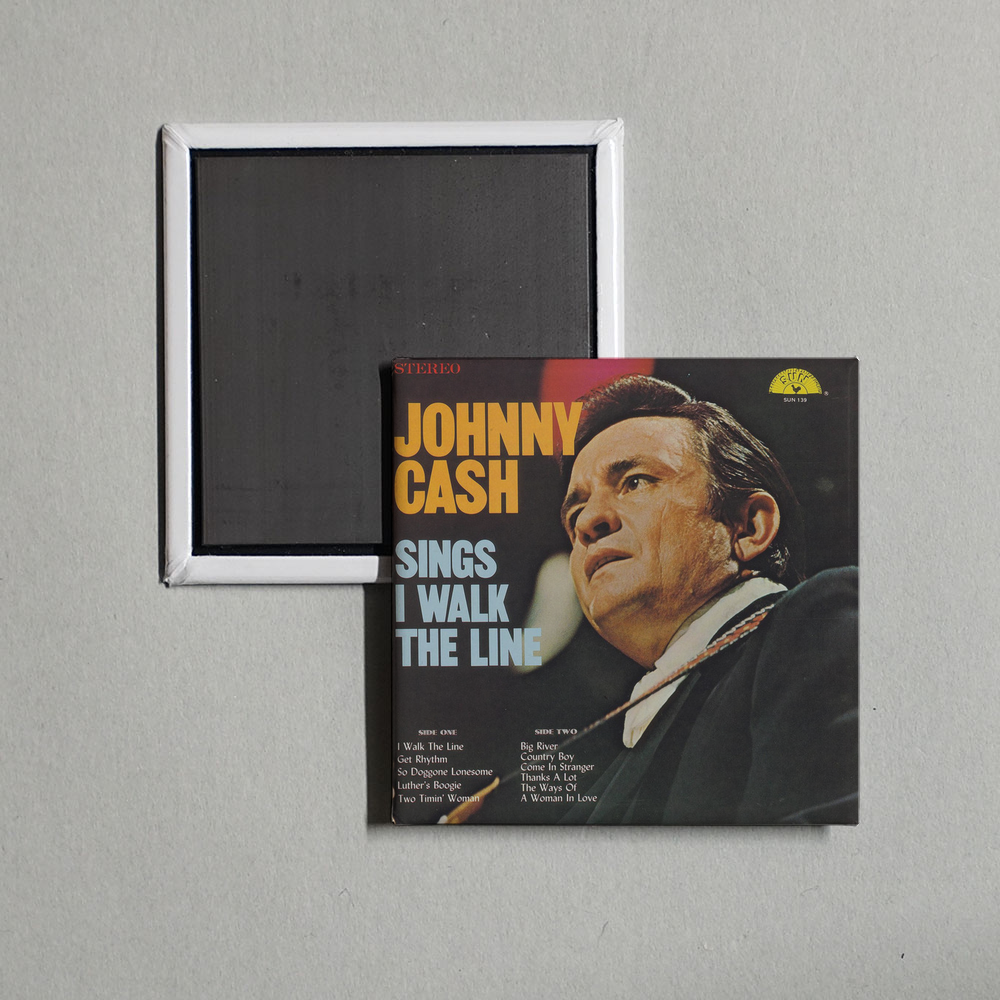 Johnny Cash - Sings I Walk the Line Album Cover Fridge Magnet