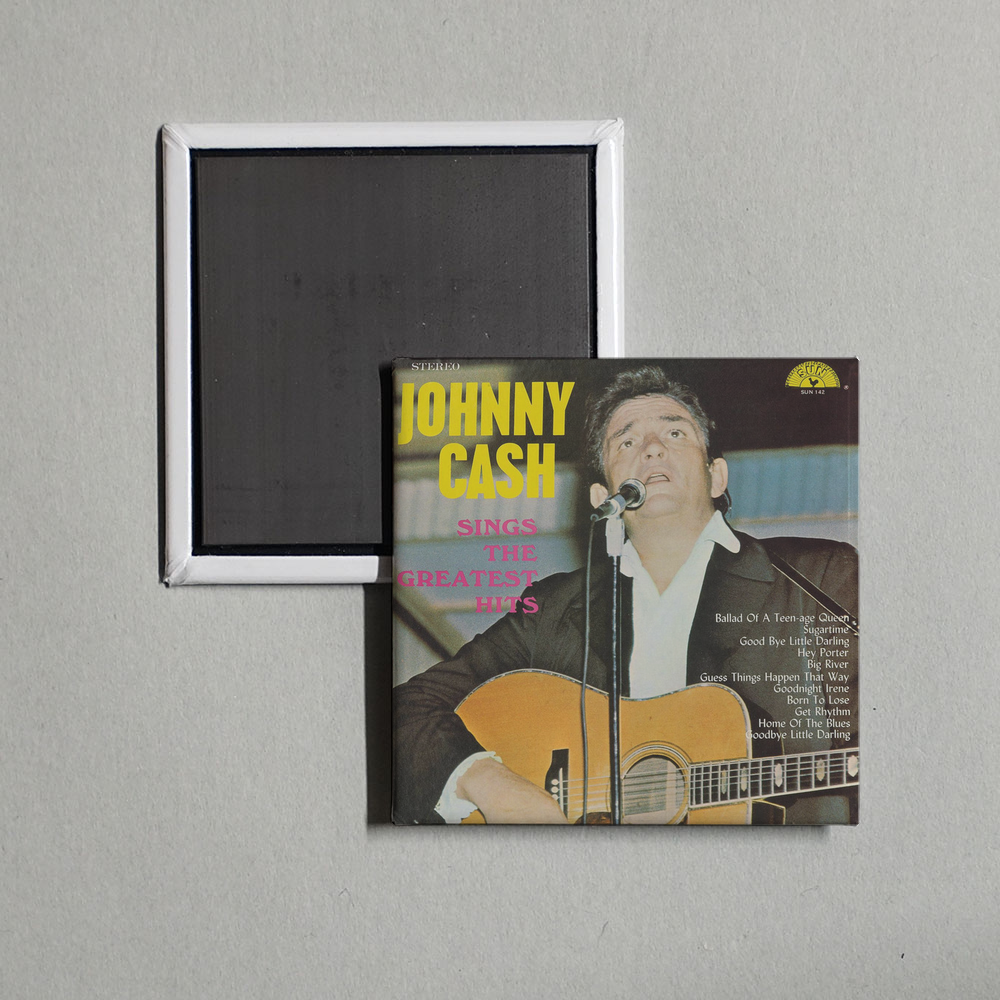 Johnny Cash - Sings the Greatest Hits Album Cover Fridge Magnet
