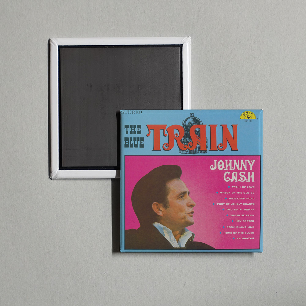 Johnny Cash - The Blue Train Album Cover Fridge Magnet