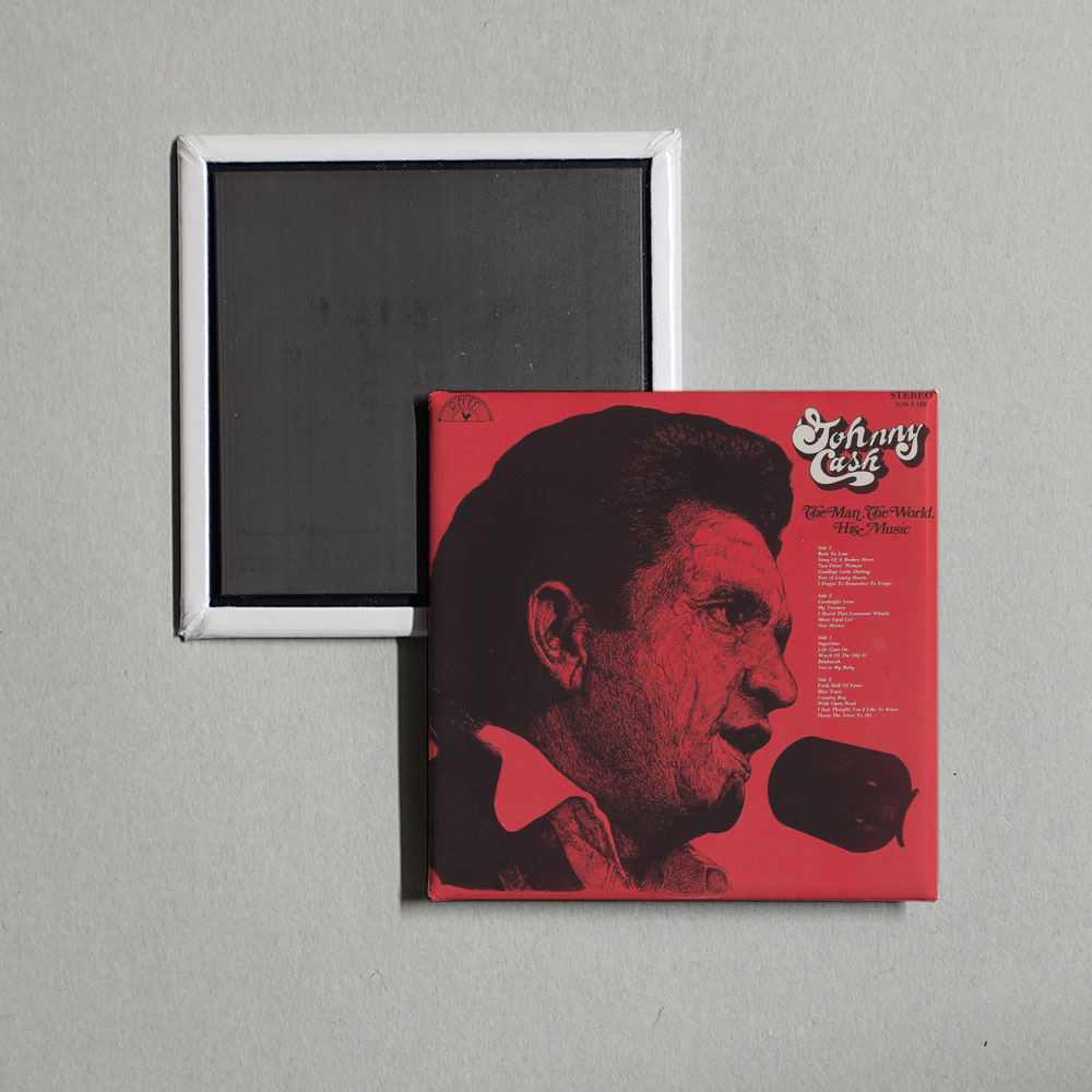 Johnny Cash - The Man, The World, His Music Album Cover Fridge Magnet
