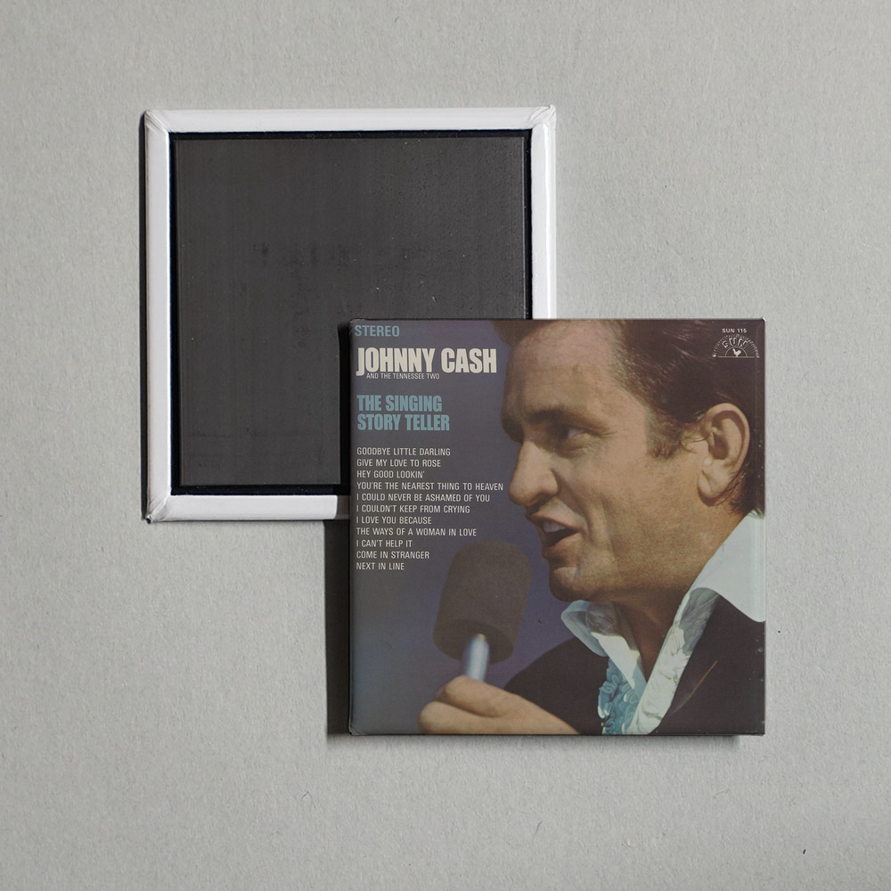 Johnny Cash - The Singing Story Teller Album Cover Fridge Magnet