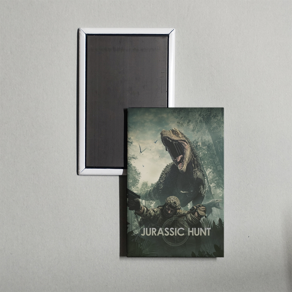 Jurassic Hunt Mini Movie Fridge Magnet