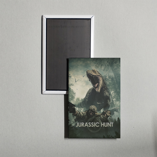 Jurassic Hunt Mini Movie Fridge Magnet