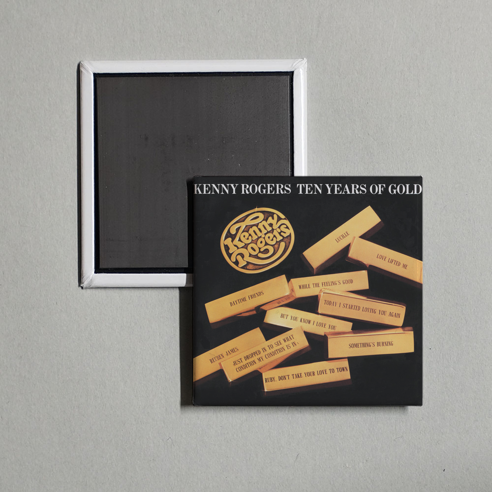Kenny Rogers - Ten Years Of Gold Album Cover Fridge Magnet