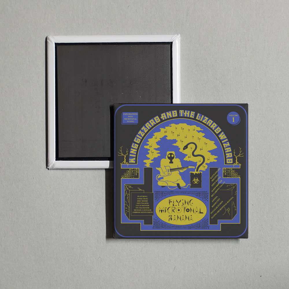 King Gizzard & The Lizard Wizard - Flying Microtonal Banana Album Cover Fridge Magnet