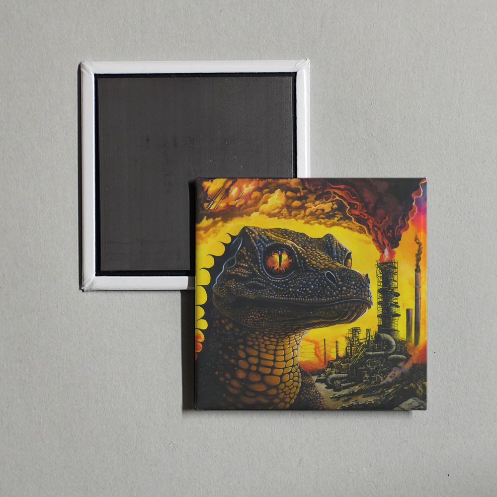 King Gizzard & The Lizard Wizard - PetroDragonic Apocalypse; or, Dawn of Eternal Night An Annihilation of Planet Earth and the Beginning of Merciless Damnation Album Cover Fridge Magnet