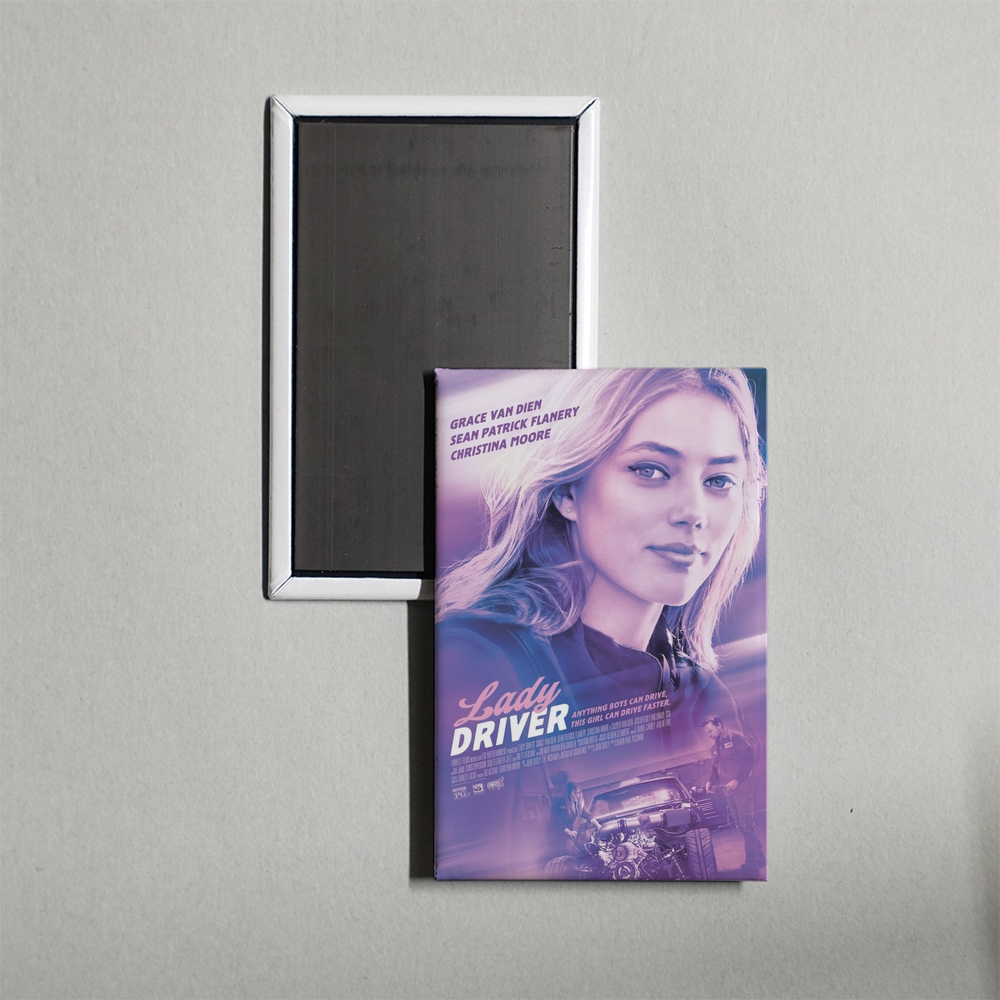 Lady Driver Mini Movie Fridge Magnet