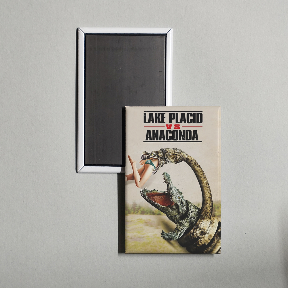 Lake Placid vs. Anaconda Mini Movie Fridge Magnet
