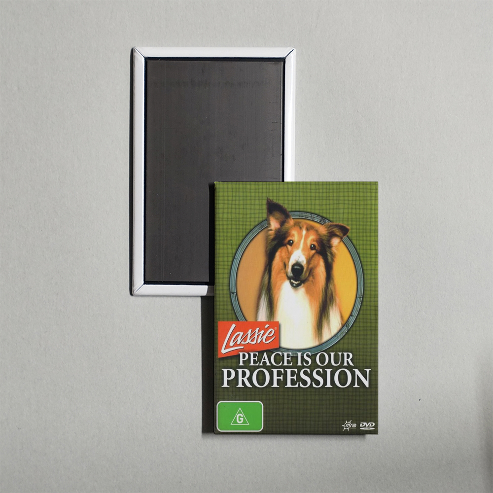 Lassie Peace Is Our Profession Mini Movie Fridge Magnet