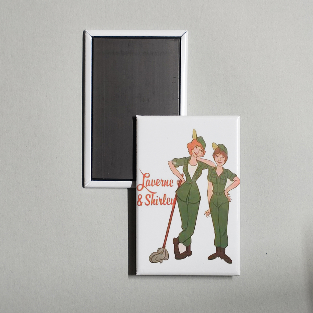 Laverne & Shirley in the Army TV Show Fridge Magnet
