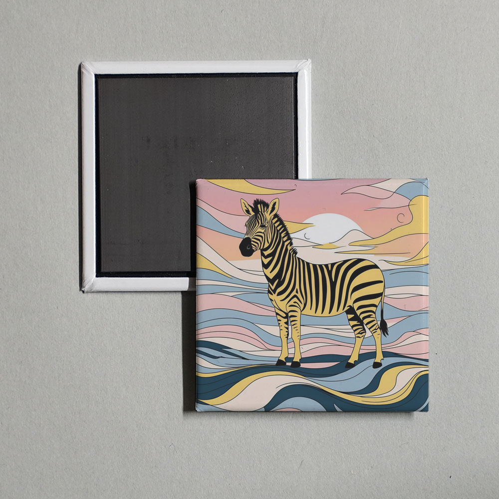 Lofi Chill - Yellow Zebra Album Cover Fridge Magnet