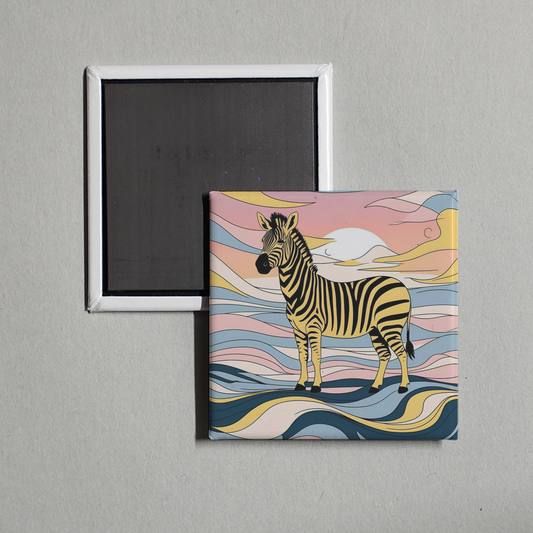 Lofi Chill - Yellow Zebra Album Cover Fridge Magnet