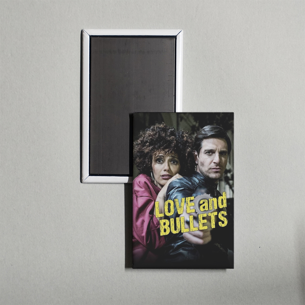 Love and Bullets Mini Movie Fridge Magnet