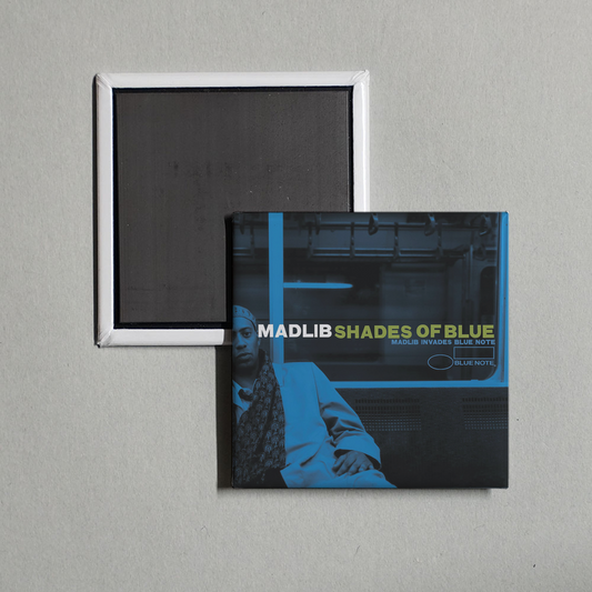 Madlib - Shades Of Blue Madlib Invades Blue Note Album Cover Fridge Magnet