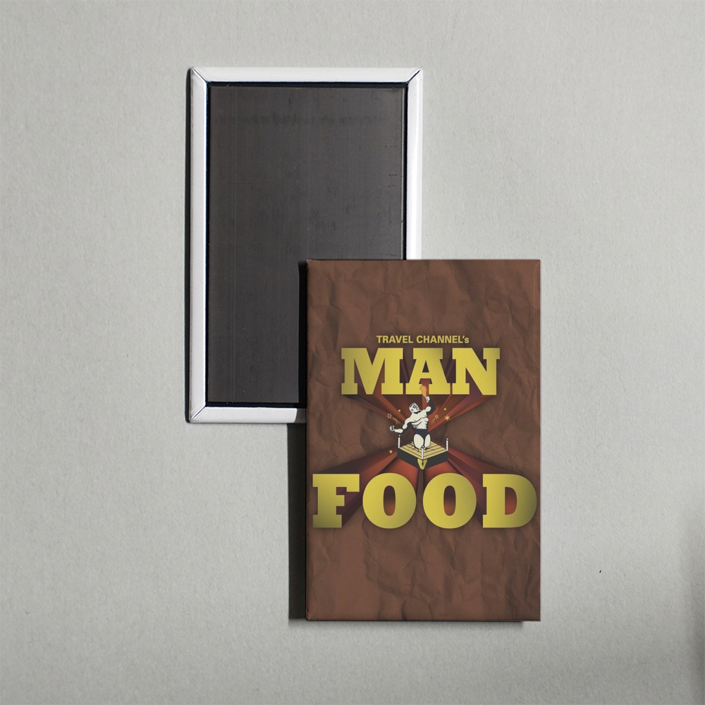 Man v. Food TV Show Fridge Magnet
